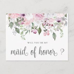 Roos Garden Maid of Honor Invitation Briefkaart