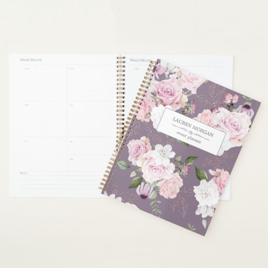 Roos Garden Mauve Gepersonaliseerde Planner (Display)