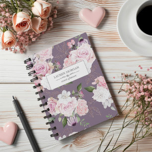 Roos Garden Mauve Gepersonaliseerde Planner