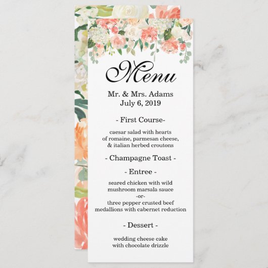 Roos Garden Menu (Voorkant / Achterkant)