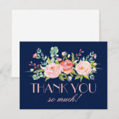 Roos Garden Midnight Blue | bedankkaart (Voorkant / Achterkant)