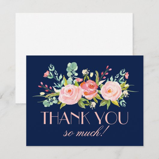 Roos Garden Midnight Blue | bedankkaart (Voorkant / Achterkant)