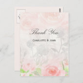 Roos Garden Modern Floral bruiloft Bedankt voor de Briefkaart (Voorkant / Achterkant)