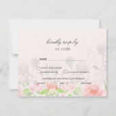 Roos Garden Modern Floral bruiloft rsvp Kaartje (Voorkant)
