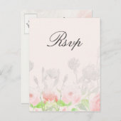 Roos Garden Modern Floral bruiloft rsvp Uitnodiging Briefkaart (Voorkant / Achterkant)