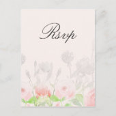 Roos Garden Modern Floral bruiloft rsvp Uitnodiging Briefkaart (Voorkant)