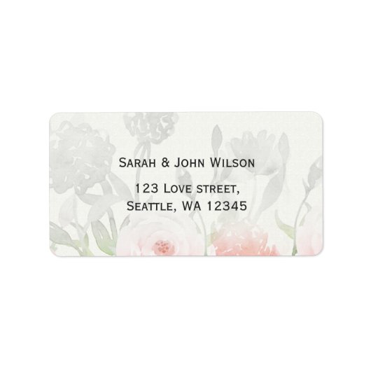 Roos Garden Modern Floral trouwadres label (Voorkant)