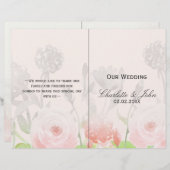 Roos Garden Modern Floral trouwprogramma (Voorkant / Achterkant)