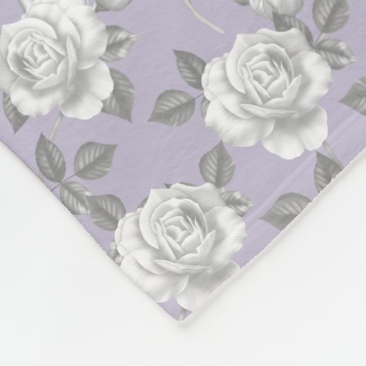 Roos Garden Monogram Lavendel Fleece Deken (Hoek)