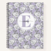 Roos Garden Monogram Lavendel Notitieboek (Voorkant)