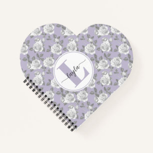 Roos Garden Monogram Lavendel Notitieboek