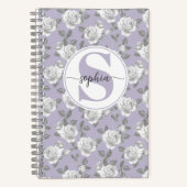 Roos Garden Monogram Lavendel Notitieboek (Voorkant)