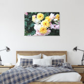 Roos Garden Pastels Canvas Afdruk (Insitu (Slaapkamer))
