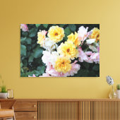 Roos Garden Pastels Canvas Afdruk (Insitu (Woonkamer))