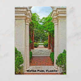 Roos Garden & Peacock Fountain Winter Park Florida Briefkaart