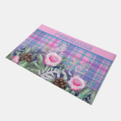 Roos Garden Pine Cones roze Blauwe Pset Deurmat (Schuin)