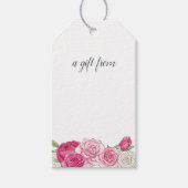 Roos Garden | Roze Bloemen Display Douche Cadeaulabel (Voorkant)