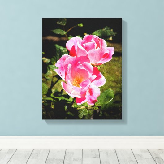 ROOS GARDEN Stretted Canvas Print (Insitu (Houten vloer))