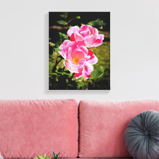 ROOS GARDEN Stretted Canvas Print (Insitu (Woonkamer))