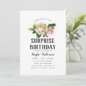  Roos Garden Surprise Birthday Party Kaart (Staand voorkant)