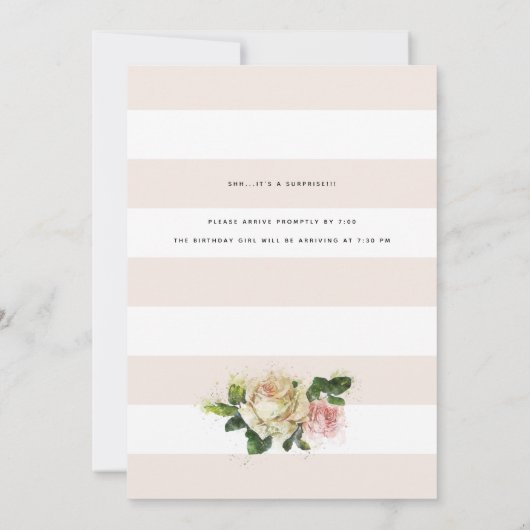  Roos Garden Surprise Birthday Party Kaart (Achterkant)