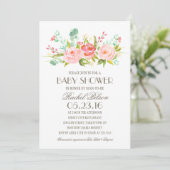 Roos Garden | Uitnodiging tot Baby shower (Staand voorkant)
