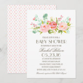 Roos Garden | Uitnodiging tot Baby shower (Voorkant / Achterkant)