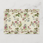 Roos Garden Vintage bruiloft Informatiekaartje (Achterkant)