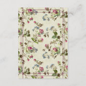 Roos Garden Vintage bruiloft Informatiekaartje (Achterkant)