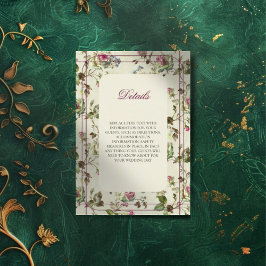 Roos Garden Vintage bruiloft Informatiekaartje