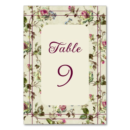 Roos Garden Vintage bruiloft Kaart (Voorkant)