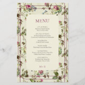 Roos Garden Vintage bruiloft menu (Voorkant)