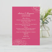 Roos Garden Weddenemenkaart - Roze Menu (Staand voorkant)