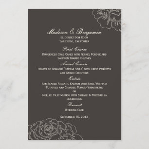 Roos Garden Wedding Menu Card - Kool
