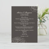 Roos Garden Wedding Menu Card - Kool (Staand voorkant)