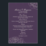 Roos Garden Wedding Menu Card - Paars<br><div class="desc">Dit hedendaagse Roos Garden collectie bevat prachtige roos silhouetten die een klastige en elegante stijl toevoegen aan elk trouwthema. Dit ontwerp is ook beschikbaar in andere kleurenregelingen. Ga voor meer informatie naar berryberrynice.com. Beschikbare objecten in dit ontwerp: - Weddenschappen - RSVP-kaart - Tafelzitjes/plaatskaarten - Weddenprogramma's - Weddenschappen - Hartelijk dank...</div>