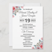 Roos Garden Wedding Program Breide Kaart (Voorkant)