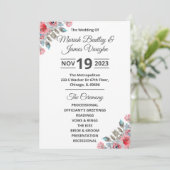 Roos Garden Wedding Program Breide Kaart (Staand voorkant)