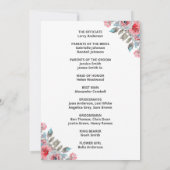 Roos Garden Wedding Program Breide Kaart (Achterkant)