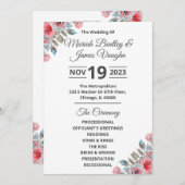 Roos Garden Wedding Program Breide Kaart (Voorkant / Achterkant)