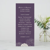Roos Garden Wedding Programme - Paars Programmakaart (Staand voorkant)