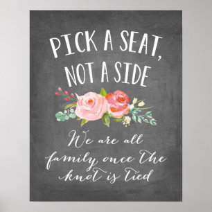 Roos Garden Wedding Sign   Kies een zitplaats, gee Poster