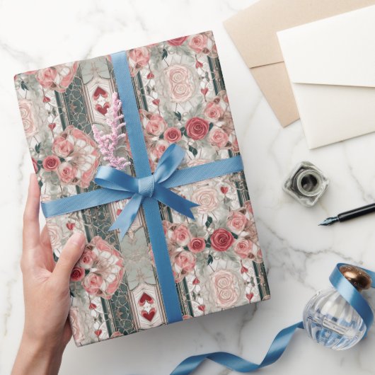 Roos Garden Whispers Valentijnsdag Wrapping Paper Cadeaupapier (Geschenken)
