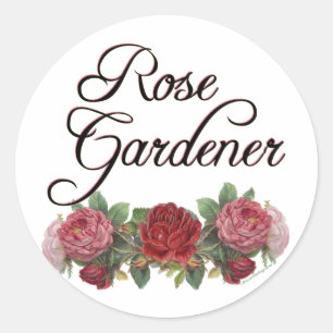 Roos Gardener Gezegde met Rozen Ronde Sticker