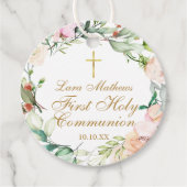 Roos Garland Bloemen Eerste Heilige Communie Bedankjes Labels (Voorkant)