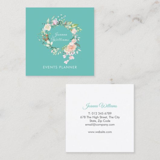 Roos Garland Bloemenplein Visitekaartje (Voorkant / Achterkant)