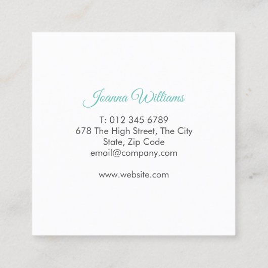 Roos Garland Bloemenplein Visitekaartje (Achterkant)