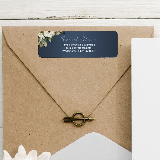 Roos Garland Boho Dusty Blue Bruiloft Etiket