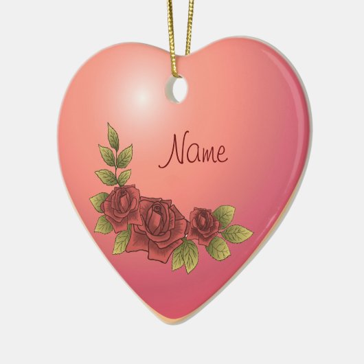 Roos Garland Heart aangepaste ornamenten (Links)