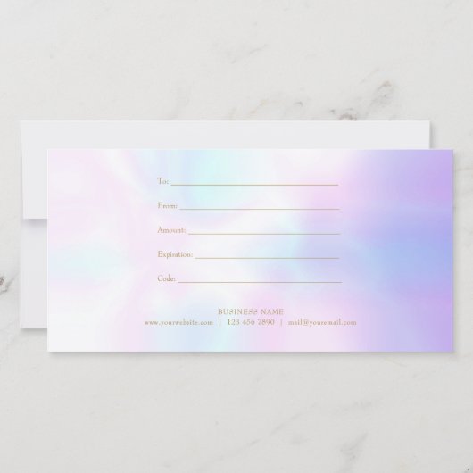 Roos Garland Script Business Gift Certificate (Achterkant)